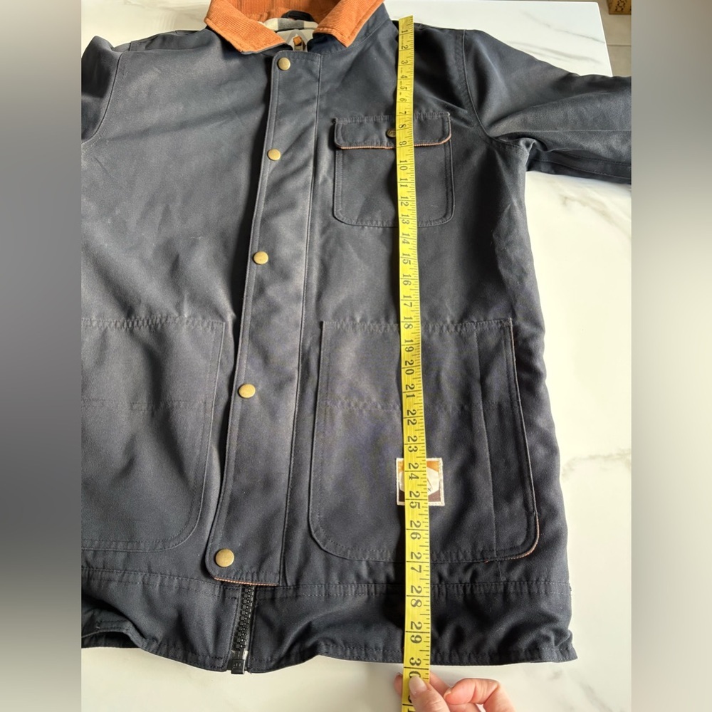 Burton men's navy canvas plaid lined jacket sz S - Picture 11 of 13